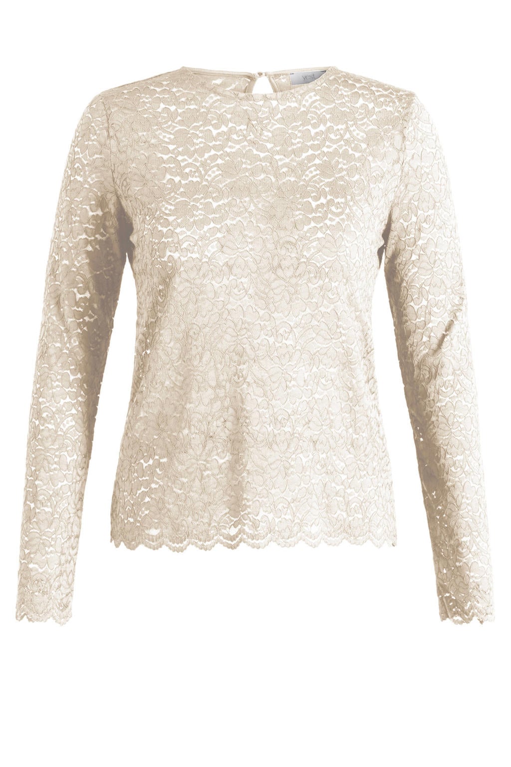 Yest Curve Plus Size kanten top - ecru