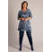 Yest Curve Plus Size top met print - grijs/blauw