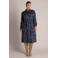 Yest Curve Plus Size midi blousejurk met print - donkerblauw