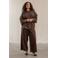Yest Curve Plus Size gebreide trui met glitters - bruin