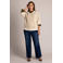 Yest Curve Plus Size gebreide trui met wol - ecru