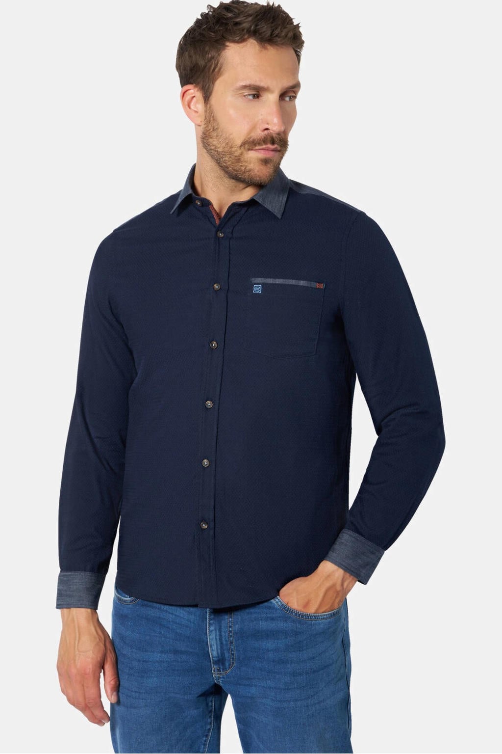 Babista overhemd Plus Size - donkerblauw