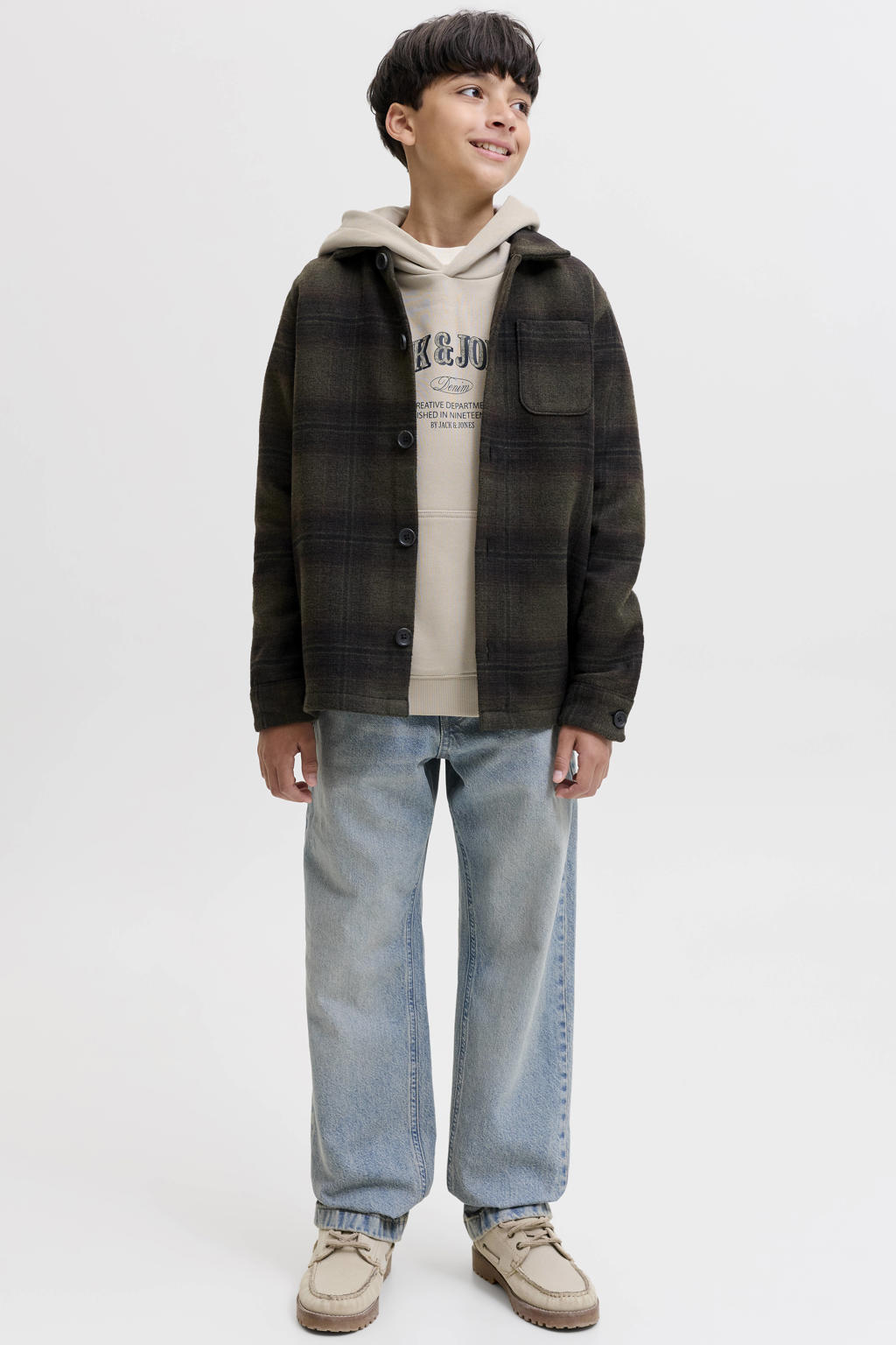 JACK & JONES JUNIOR hoodie met logo - beige