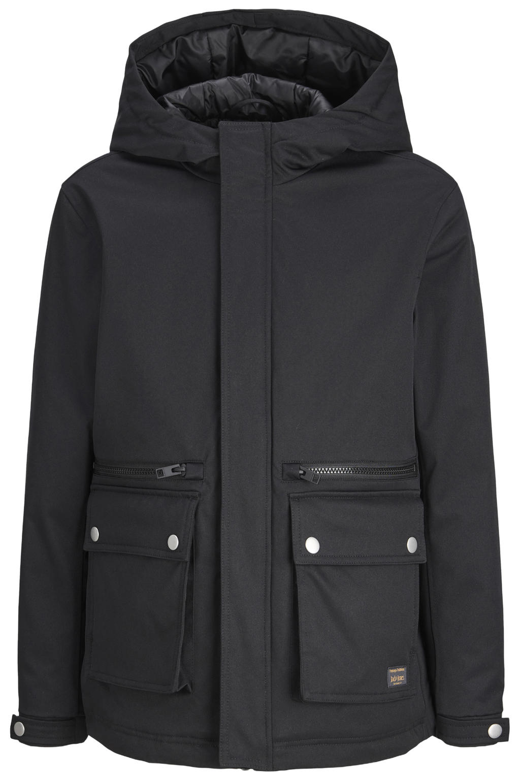 JACK & JONES JUNIOR gebreide winterparka - zwart