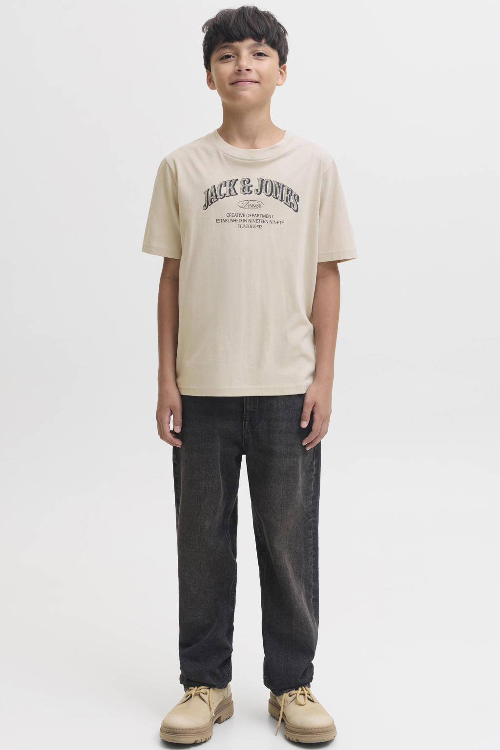 JACK & JONES JUNIOR T-shirt met logo - beige