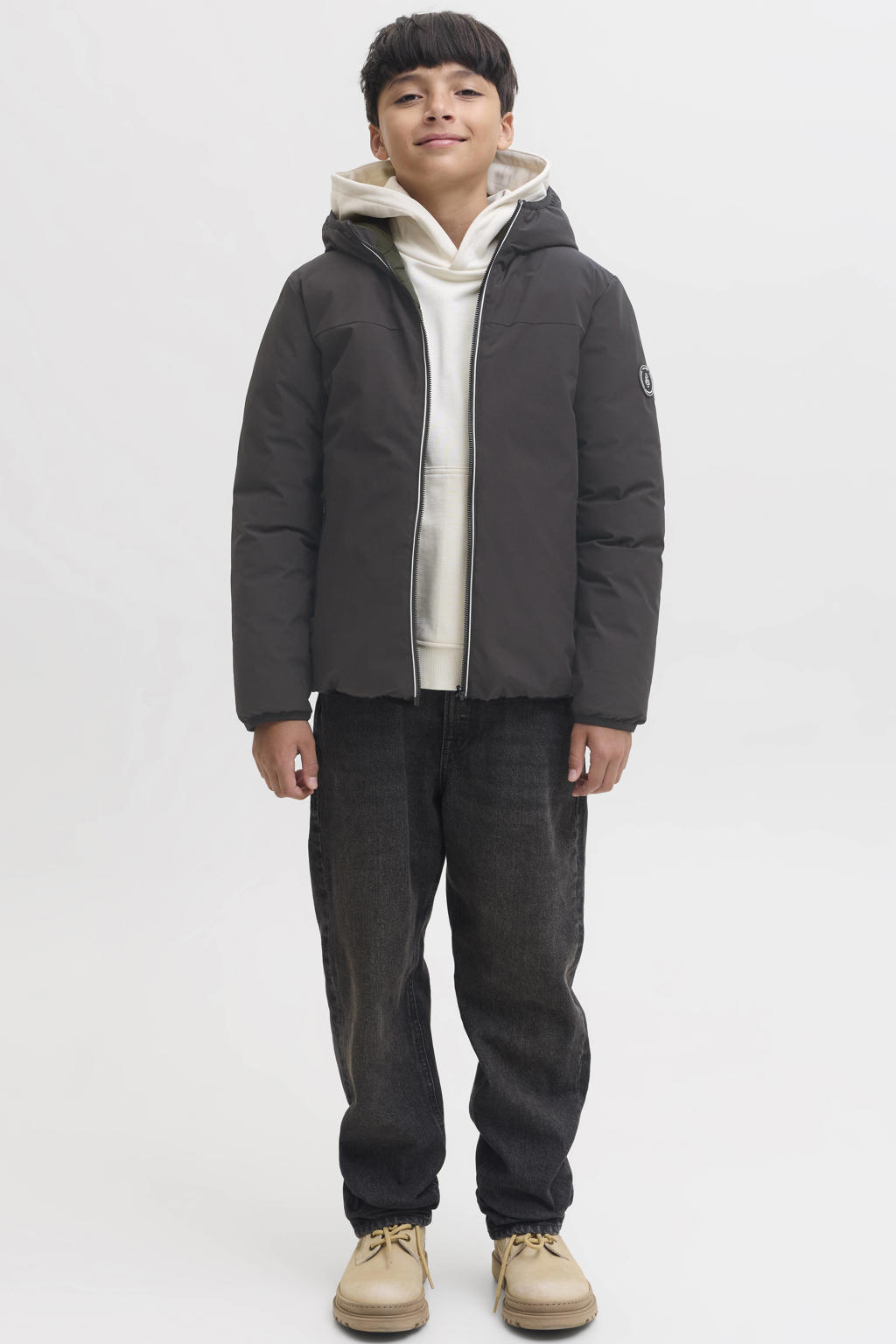 JACK & JONES JUNIOR winterjas - zwart