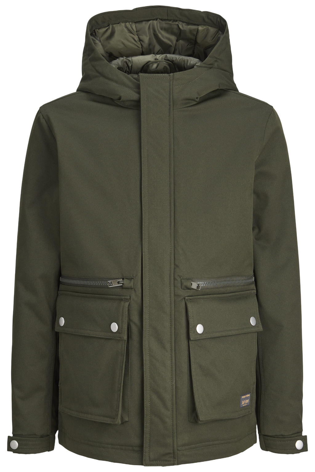 JACK & JONES JUNIOR gebreide winterparka - donkergroen
