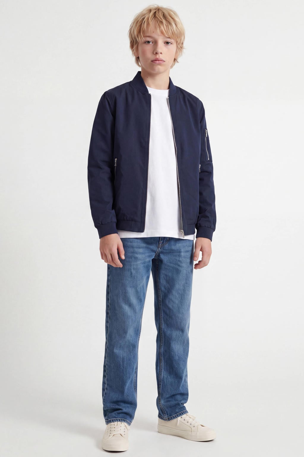 JACK & JONES JUNIOR JJICHRIS JJCREW loose fit jeans - middelblauw