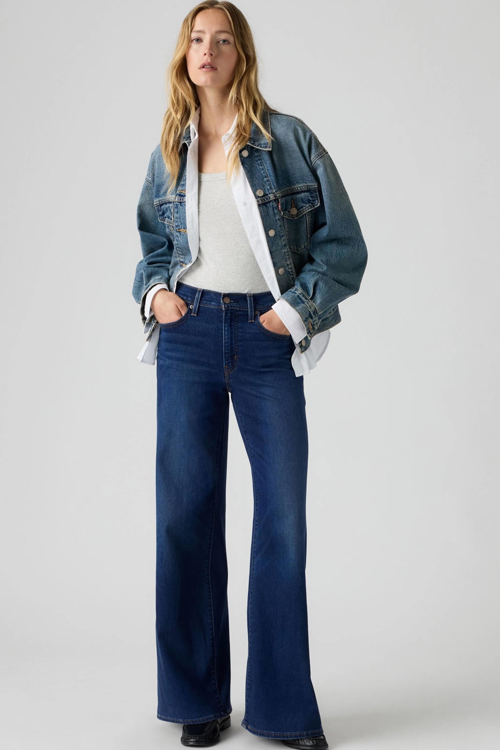 Levi's 728 HR WIDE LEG wide leg jeans - donkerblauw