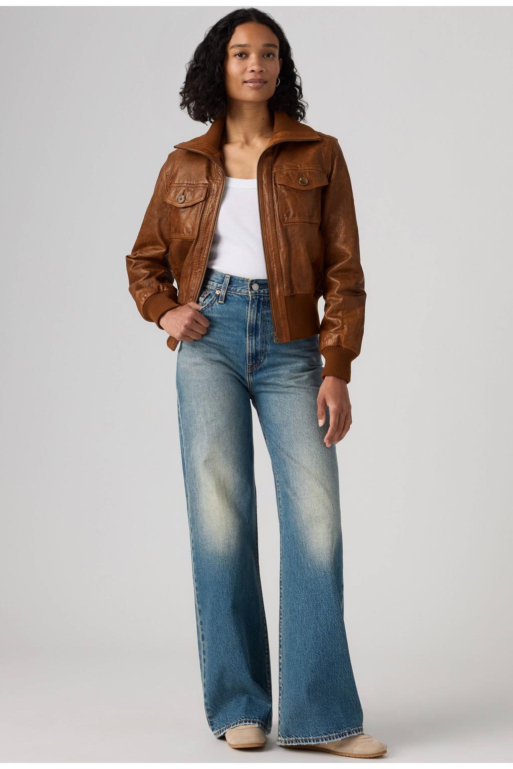 Levi's RIBCAGE WIDE LEG H223 ROSIE PO jeans - middelblauw