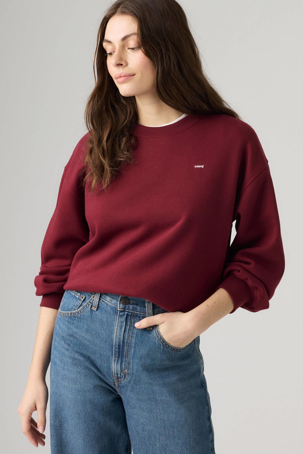 Levi's sweater met logo - donkerrood