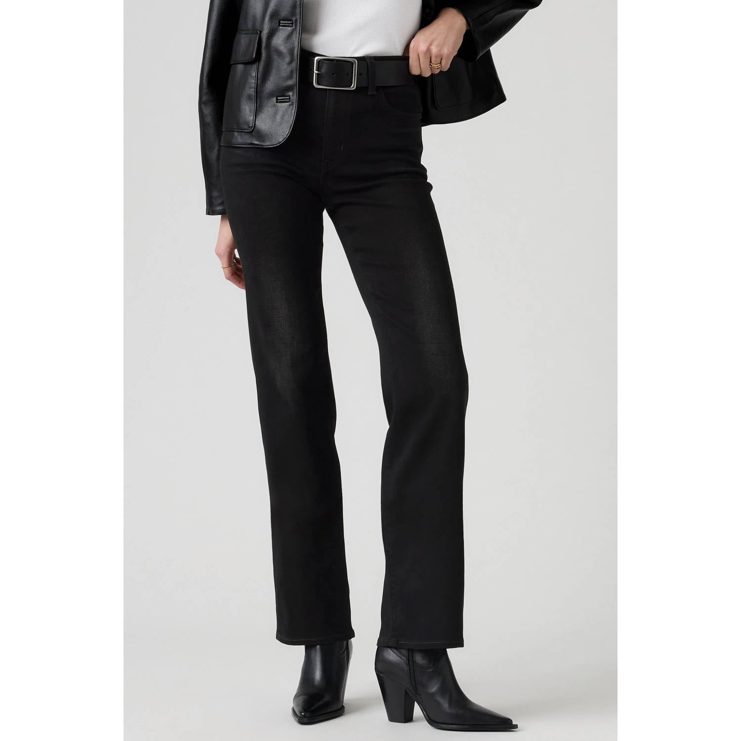 Levi's 723 HIGH RISE STRAIGHT leg jeans zwart