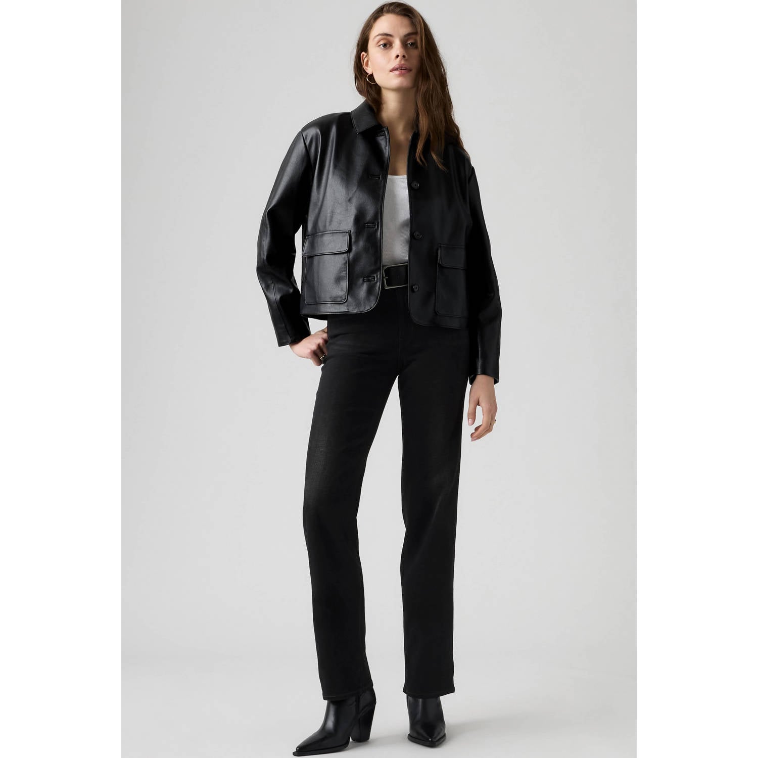 Levi's 723 HIGH RISE STRAIGHT leg jeans zwart