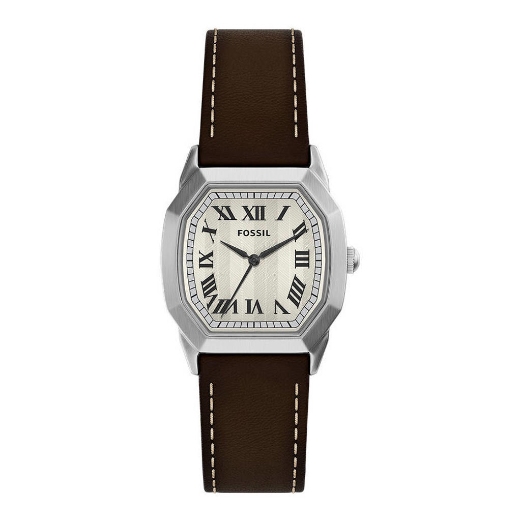 Fossil horloge FS6214 zilverkleurig/bruin
