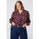 MS Mode blouse Plus Size met stippen - rood