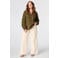MS Mode top met borduursels, Plus Size - olijfgroen