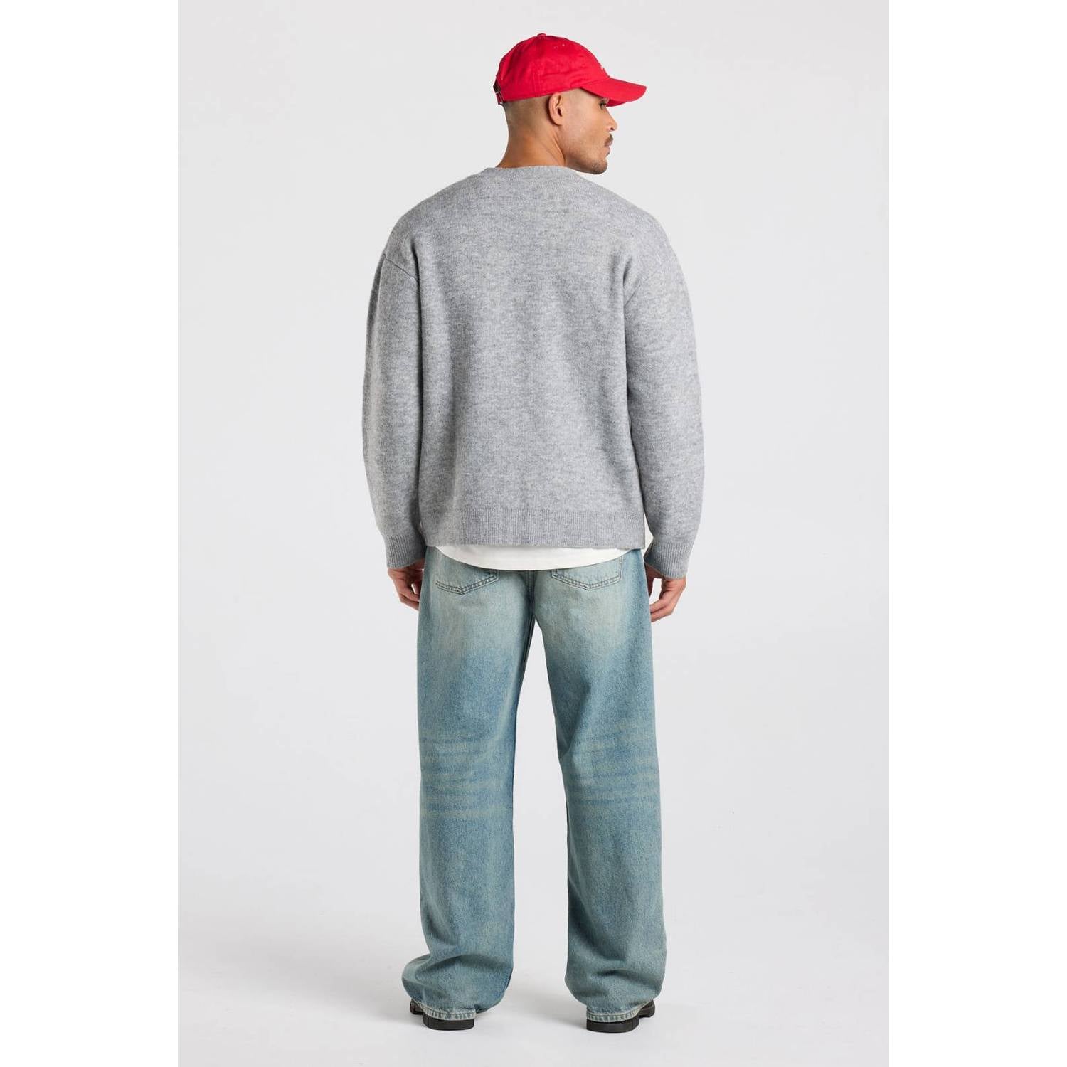 America Today gebreid vest mid grey