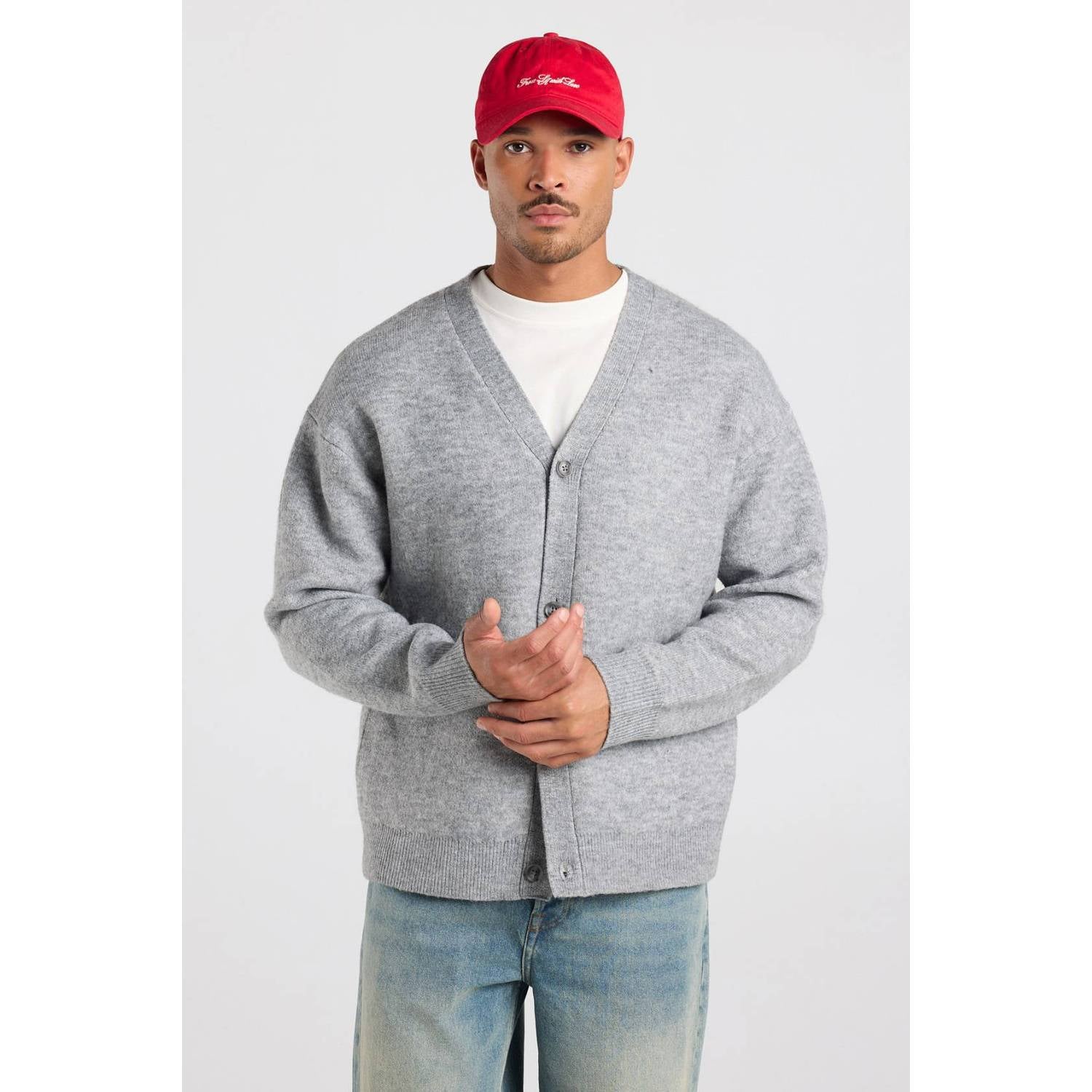 America Today gebreid vest mid grey
