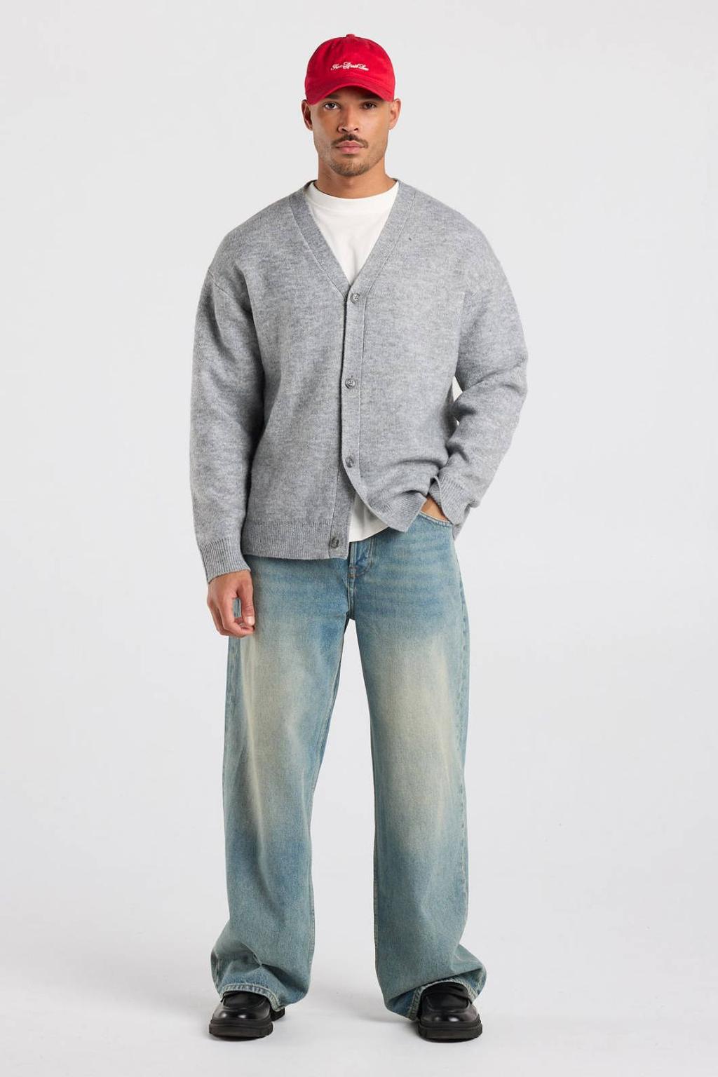 America Today gebreid vest - mid grey