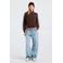 America Today gestreept gebreid vest - bruin/lichtblauw