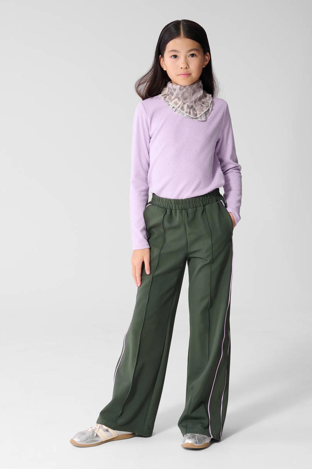 Shoeby rechtvallende longsleeve met strass-steentjes - paars