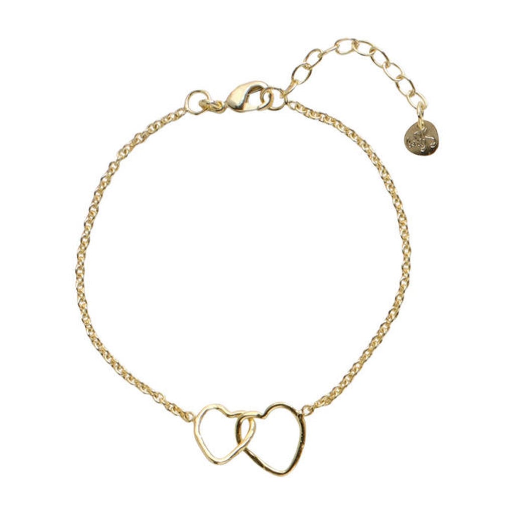 A Beautiful Story gold plated armband Tenderly Hearts