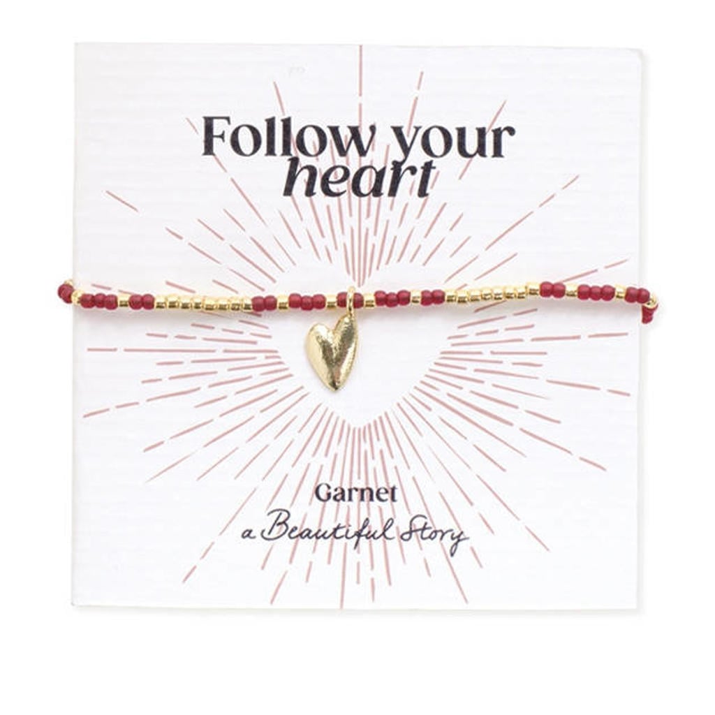 A Beautiful Story armband Sweetheart Garnet