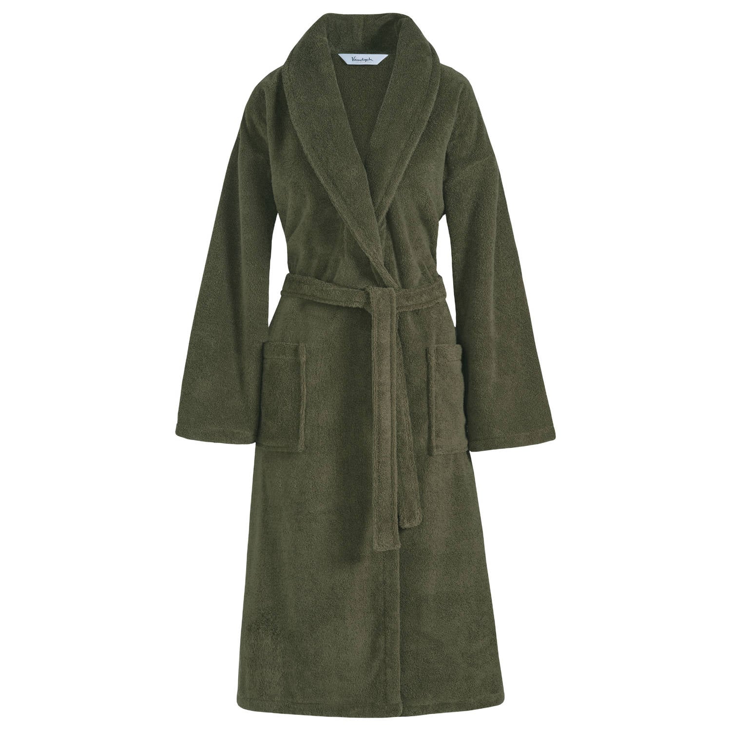 Vandyck unisex badstof badjas olijfgroen