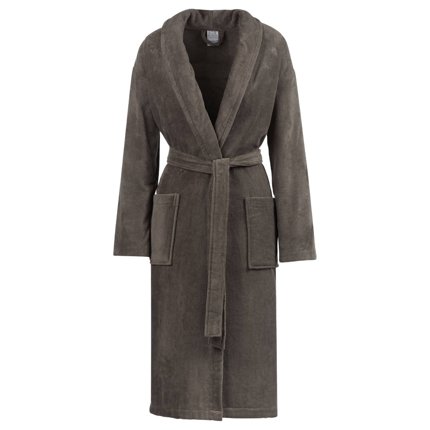 Vandyck unisex fluwelen badjas donkerbruin