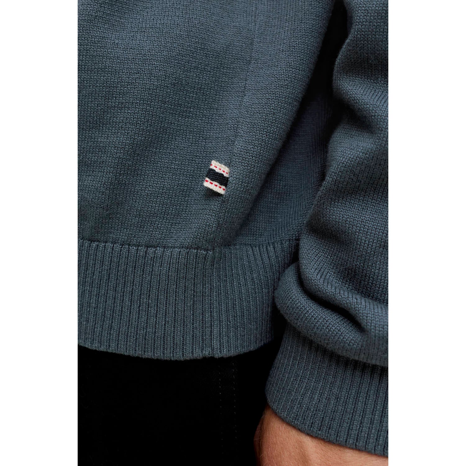JACK & JONES ESSENTIALS katoenen regular fit gebreide coltrui turbulence