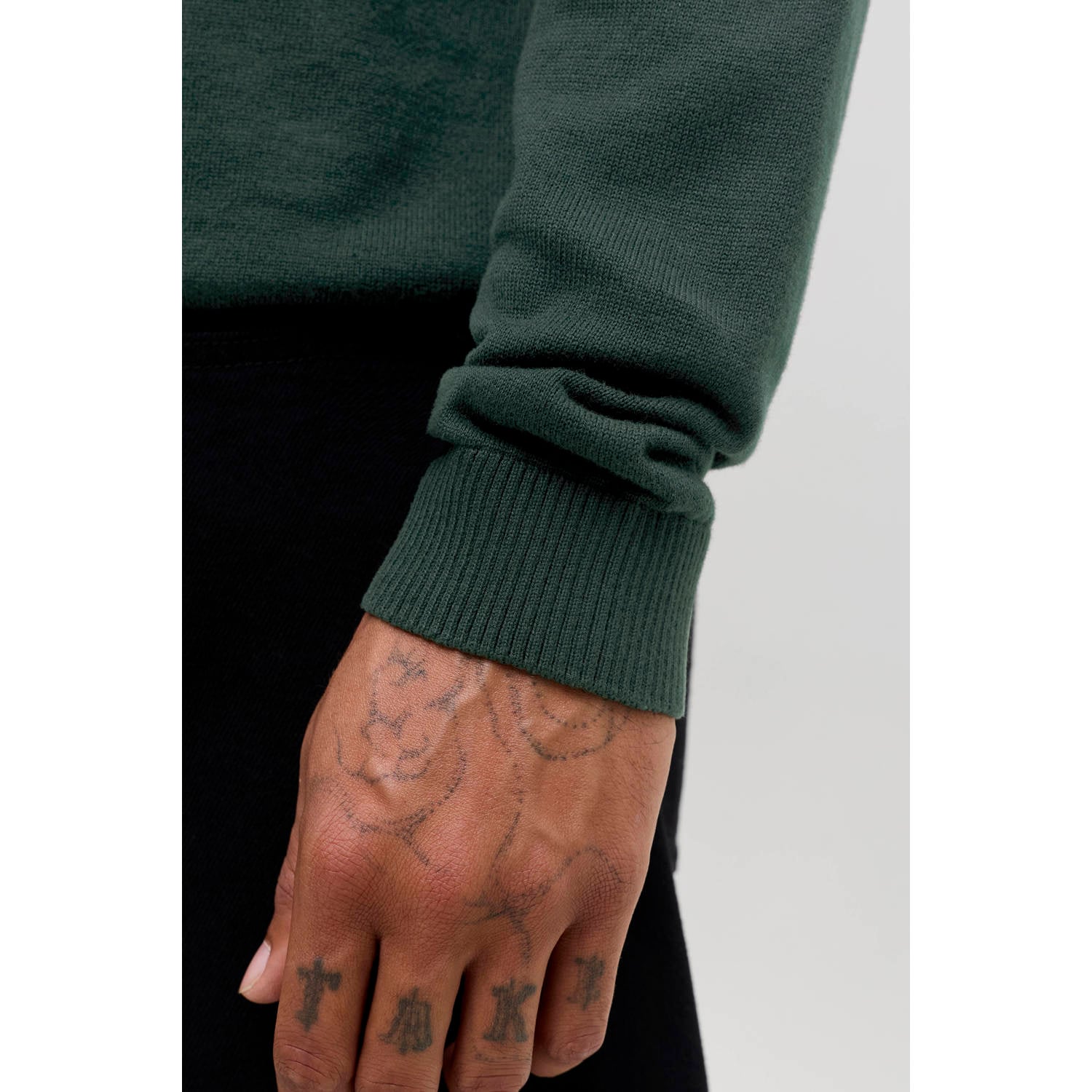 JACK & JONES ESSENTIALS katoenen regular fit gebreide coltrui scarab