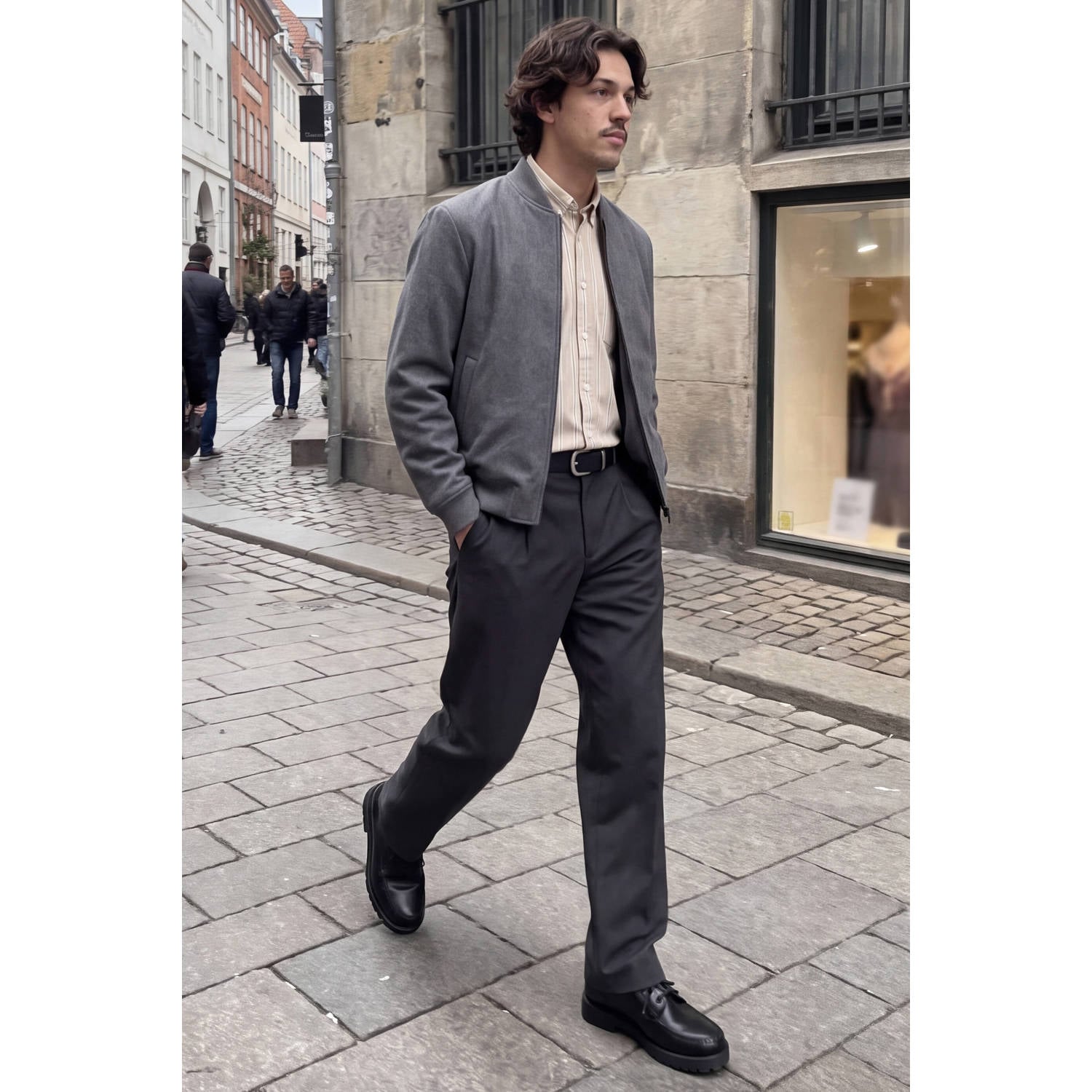 JACK & JONES ESSENTIALS gemêleerd bomberjack donkergrijs