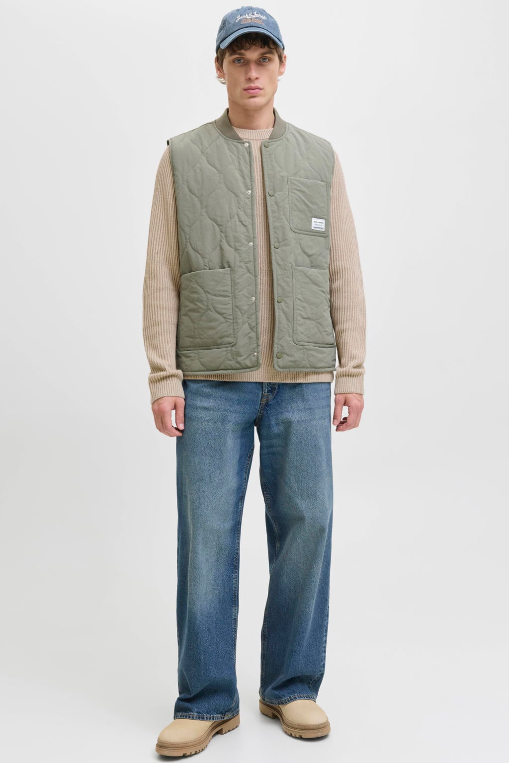 JACK & JONES ESSENTIALS regular fit gebreide trui - moonbeam