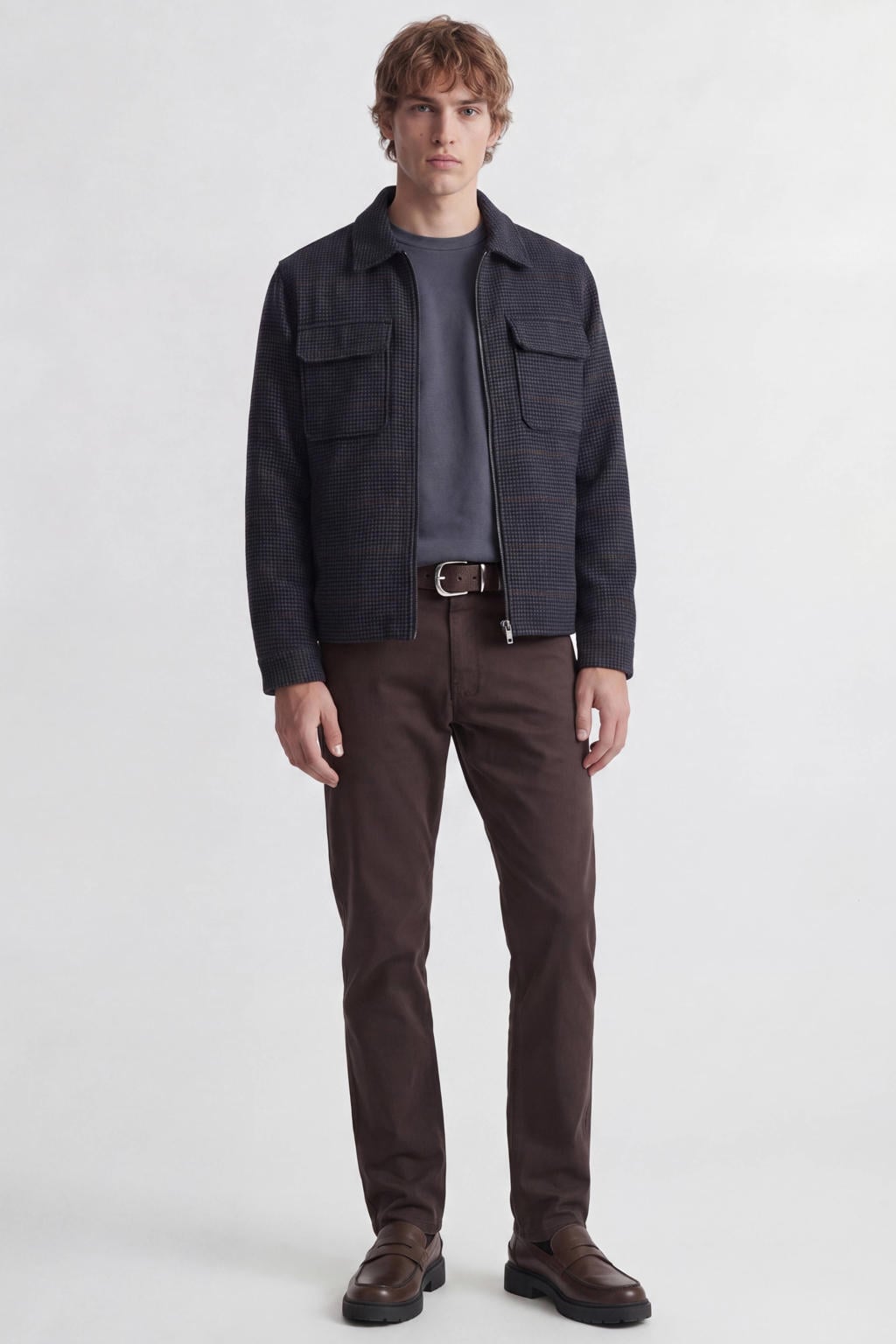 JACK & JONES ESSENTIALS katoenen regular fit gebreide trui - turbulence
