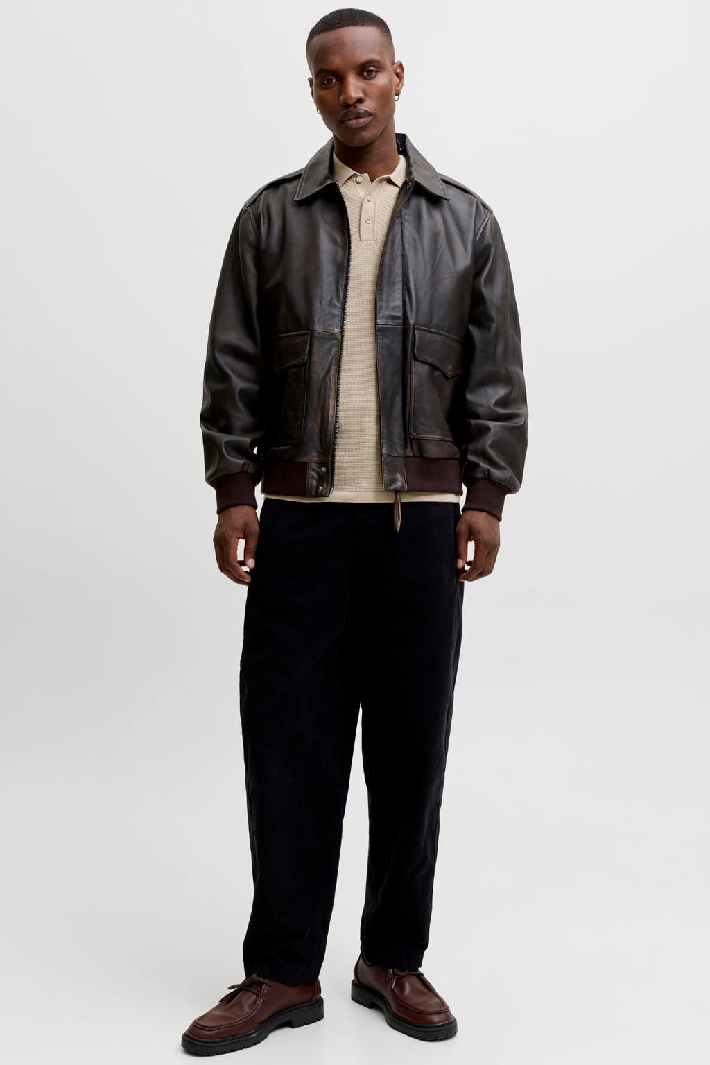 JACK & JONES ESSENTIALS regular fit gebreide trui - grijs