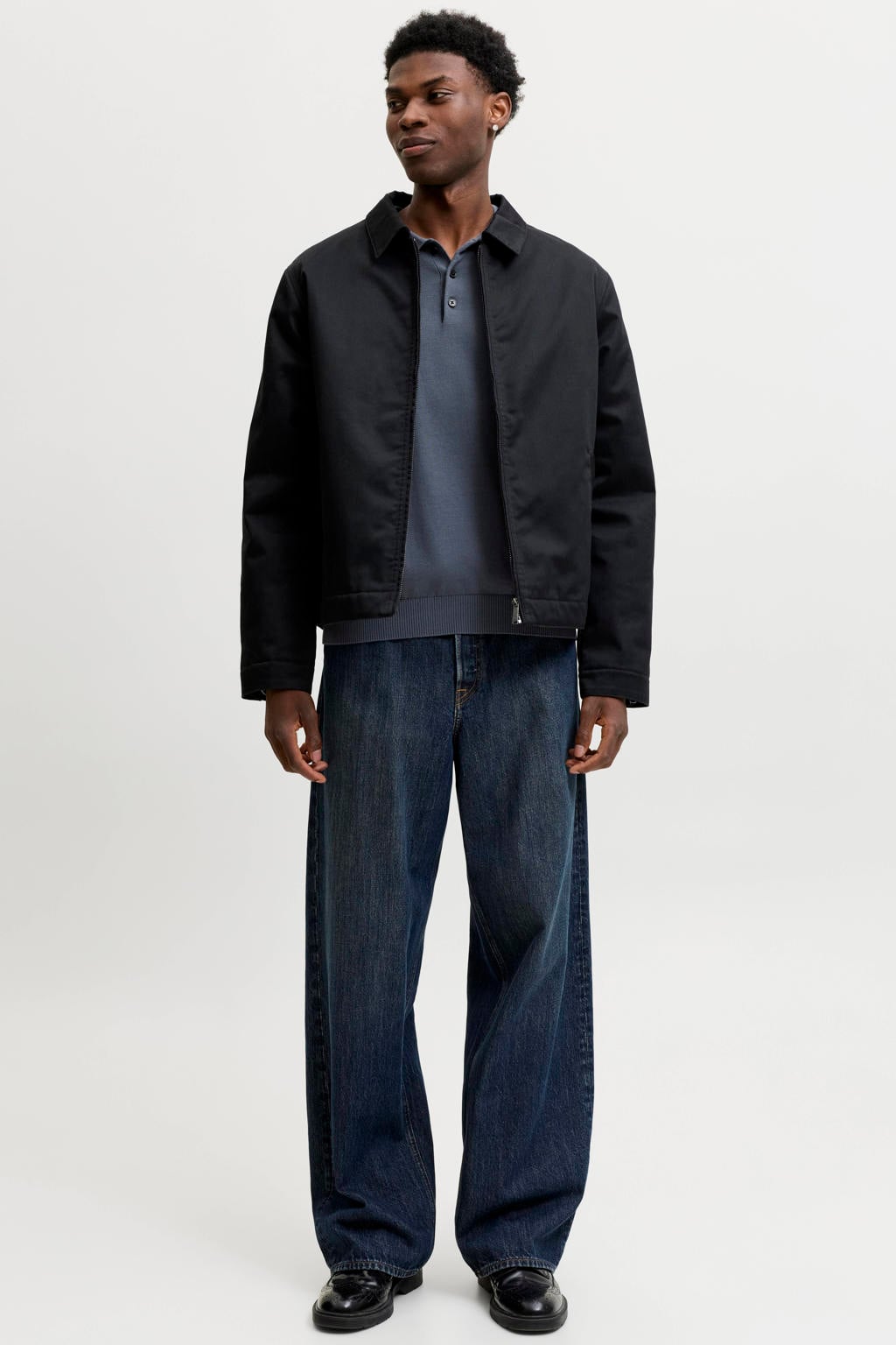 JACK & JONES ESSENTIALS katoenen regular fit gebreide trui - turbulence