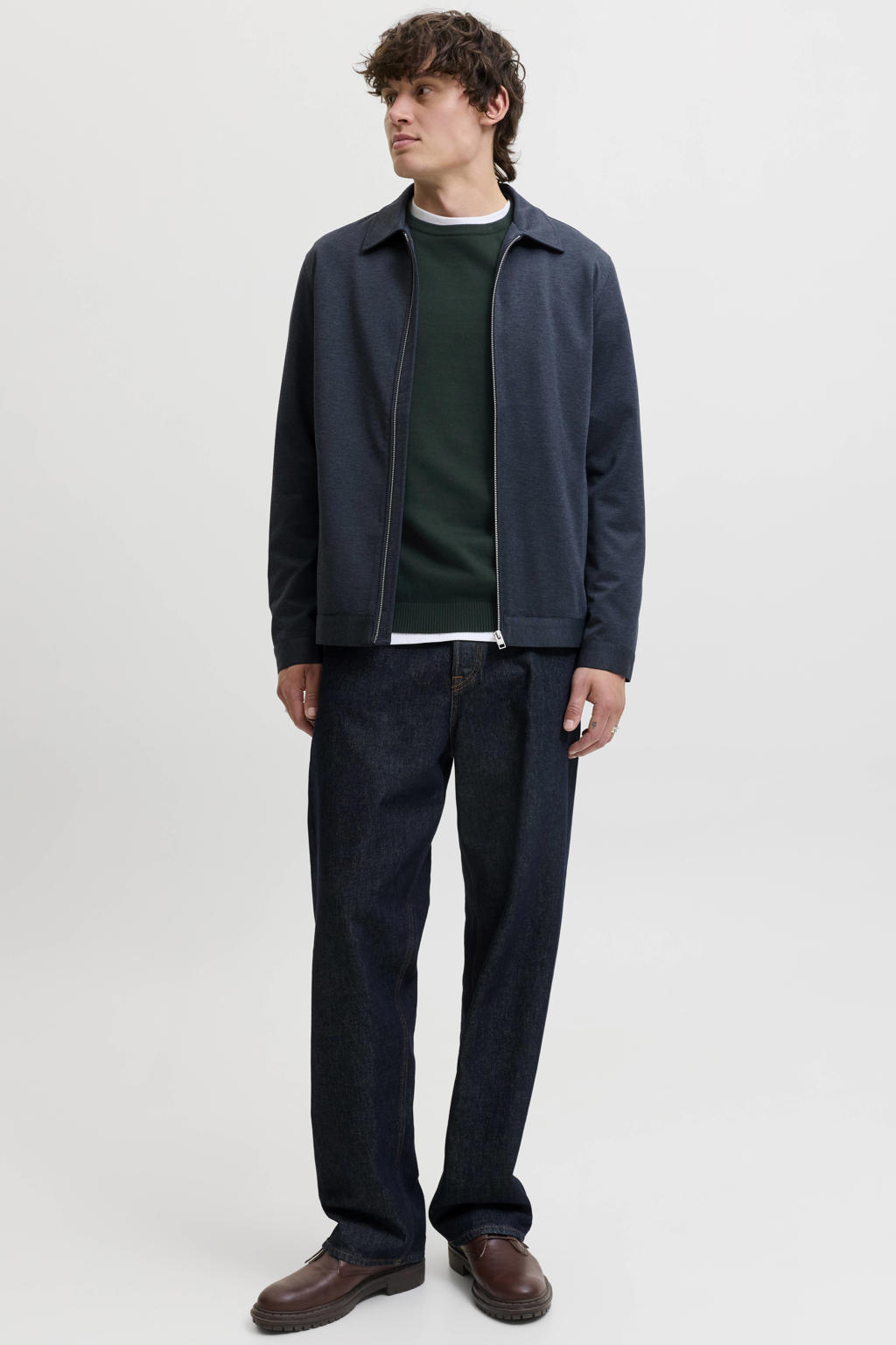JACK & JONES ESSENTIALS katoenen regular fit trui - scarab