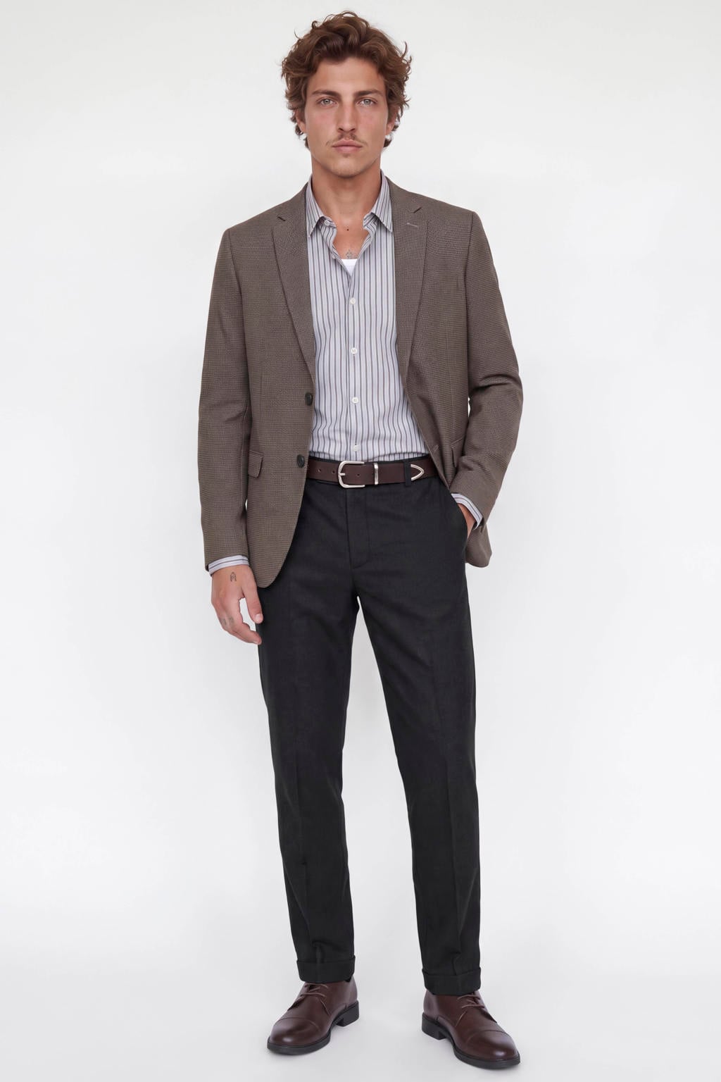 JACK & JONES PANTS STUDIO regular fit chino - zwart
