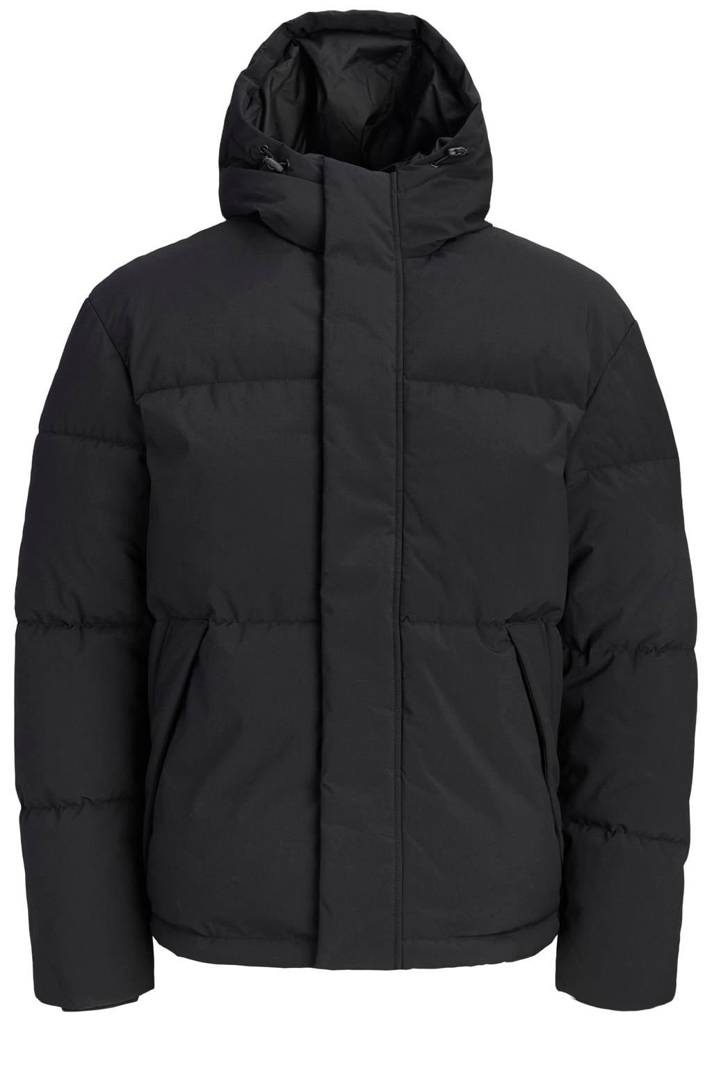 JACK & JONES ESSENTIALS quilted pufferjas - zwart