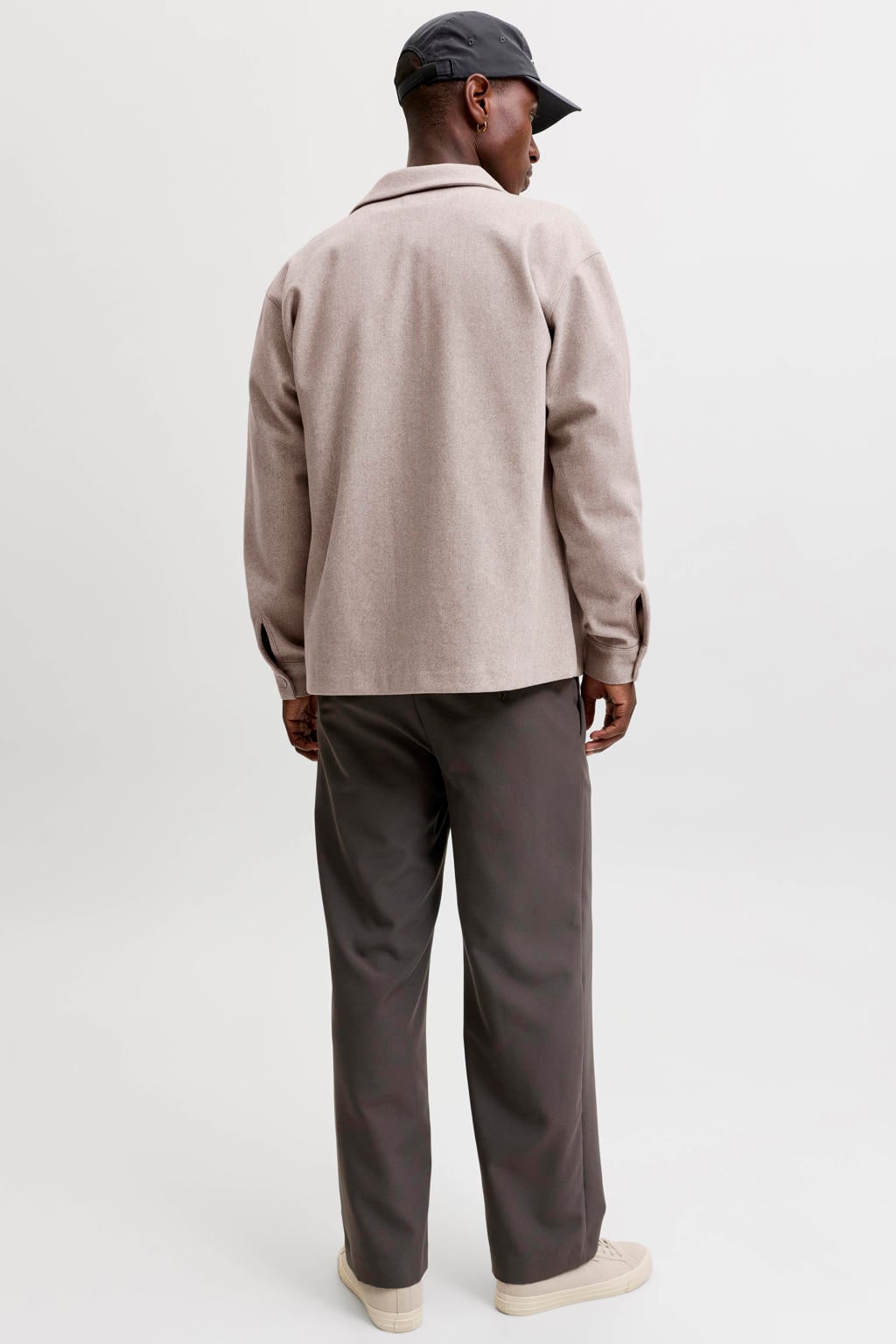 JACK & JONES ESSENTIALS relaxed fit overshirt - oatmeal