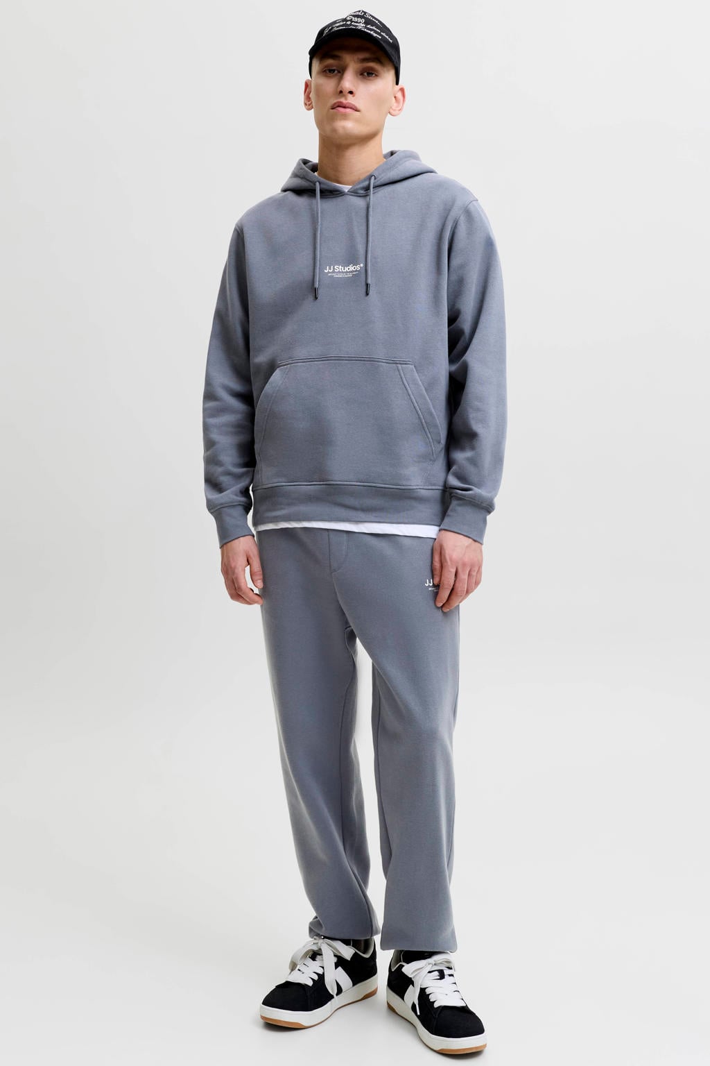 JACK & JONES ESSENTIALS relaxed fit hoodie met print - turbulence