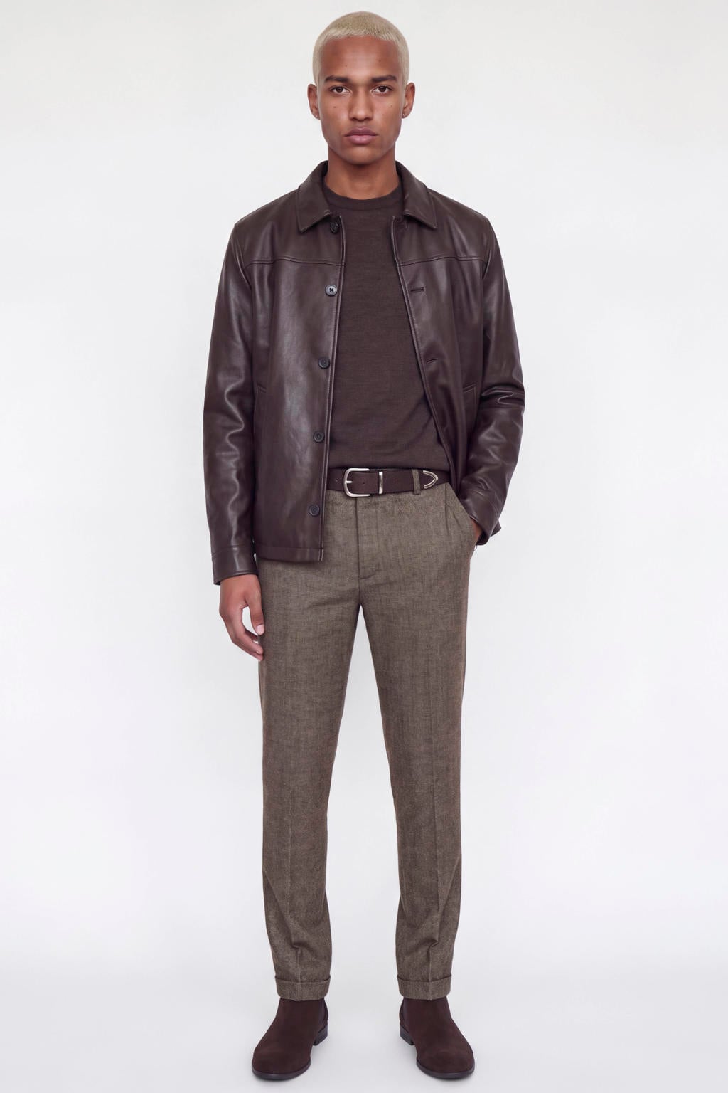JACK & JONES PANTS STUDIO regular fit chino - bruin