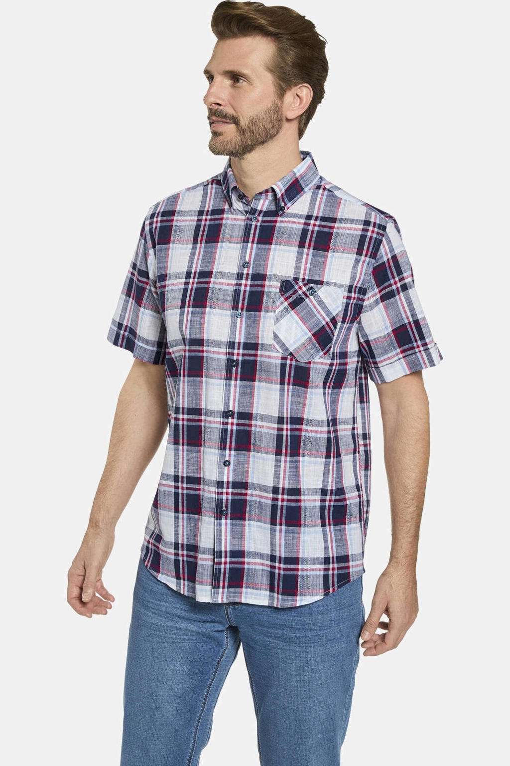 Babista regular fit gestreept overhemd Plus Size - donkerblauw