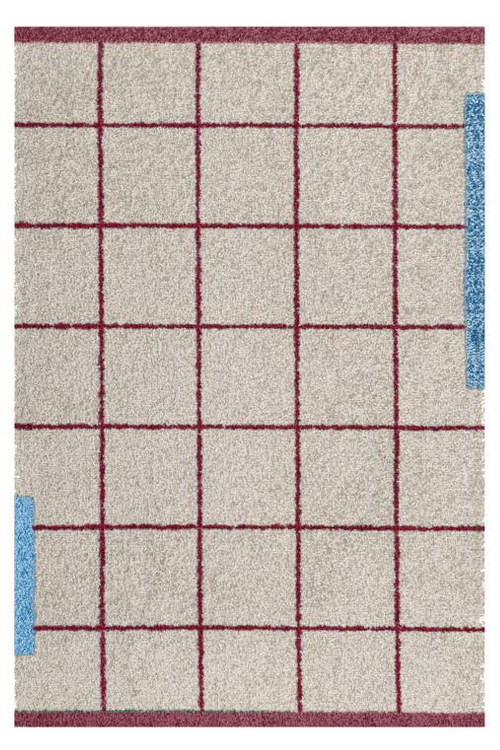 Mette Ditmer NETWORK laagpolig rechthoekige grafische vloerkleed 80x55 cm - beige