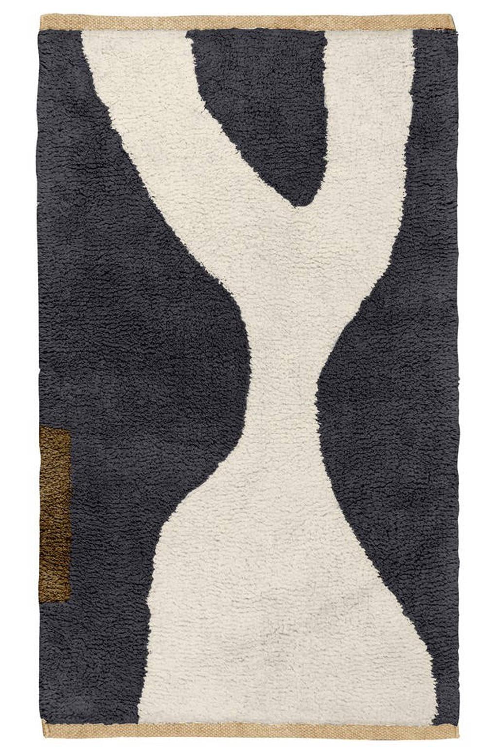 Mette Ditmer FIGURA laagpolig rechthoekige grafische vloerkleed 80x50 cm - grijs