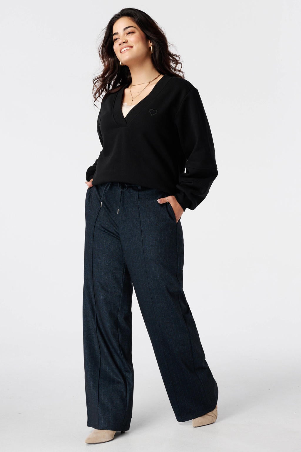 MS Mode Plus Size sweater - zwart