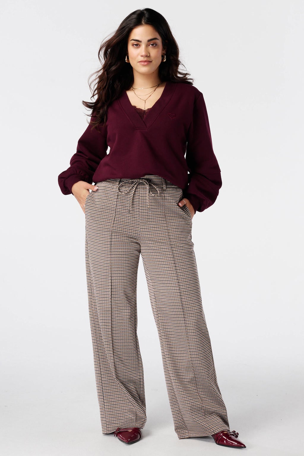 MS Mode Plus Size sweater - donkerrood