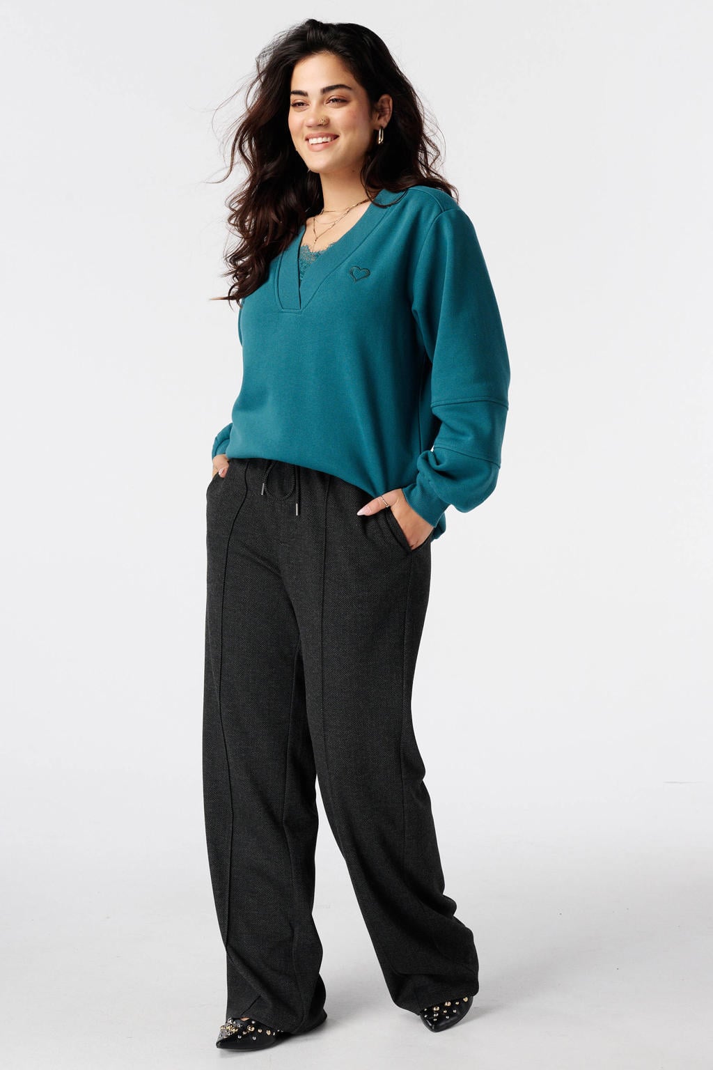 MS Mode Plus Size sweater - blauw