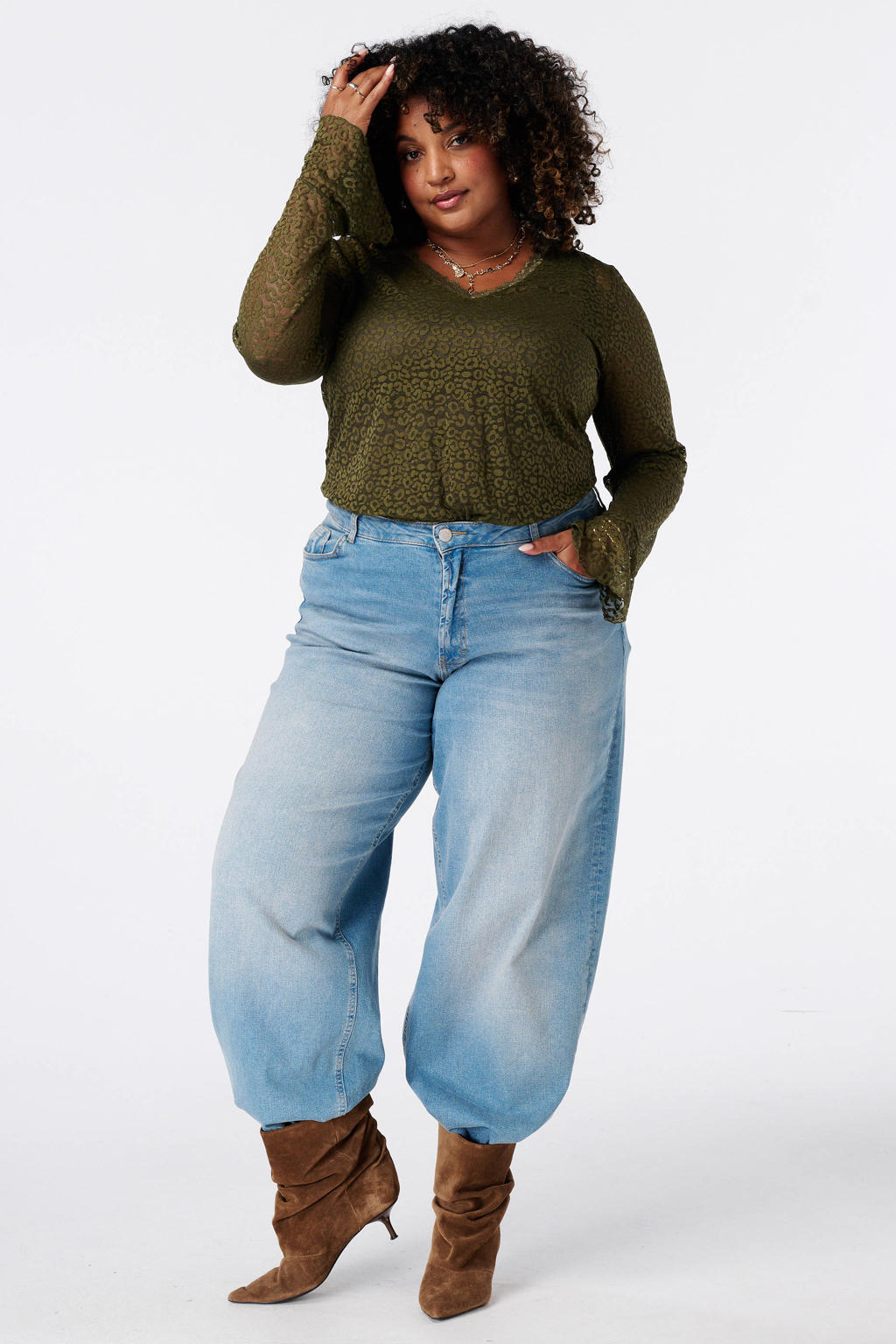 MS Mode Plus Size top - olijfgroen