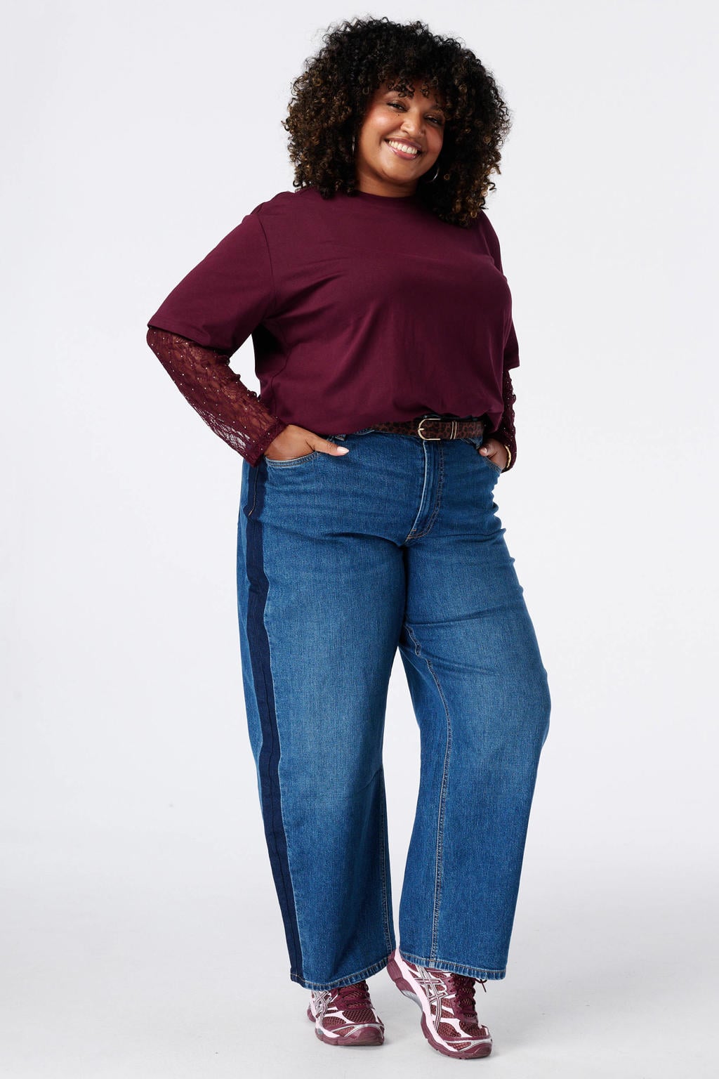 MS Mode Plus Size top - donkerrood